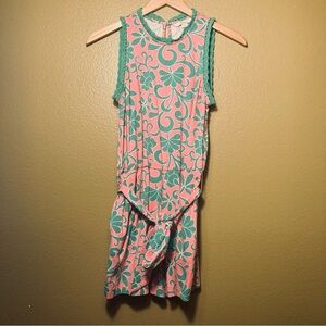 Boden Pink and Green Floral Romper 6P